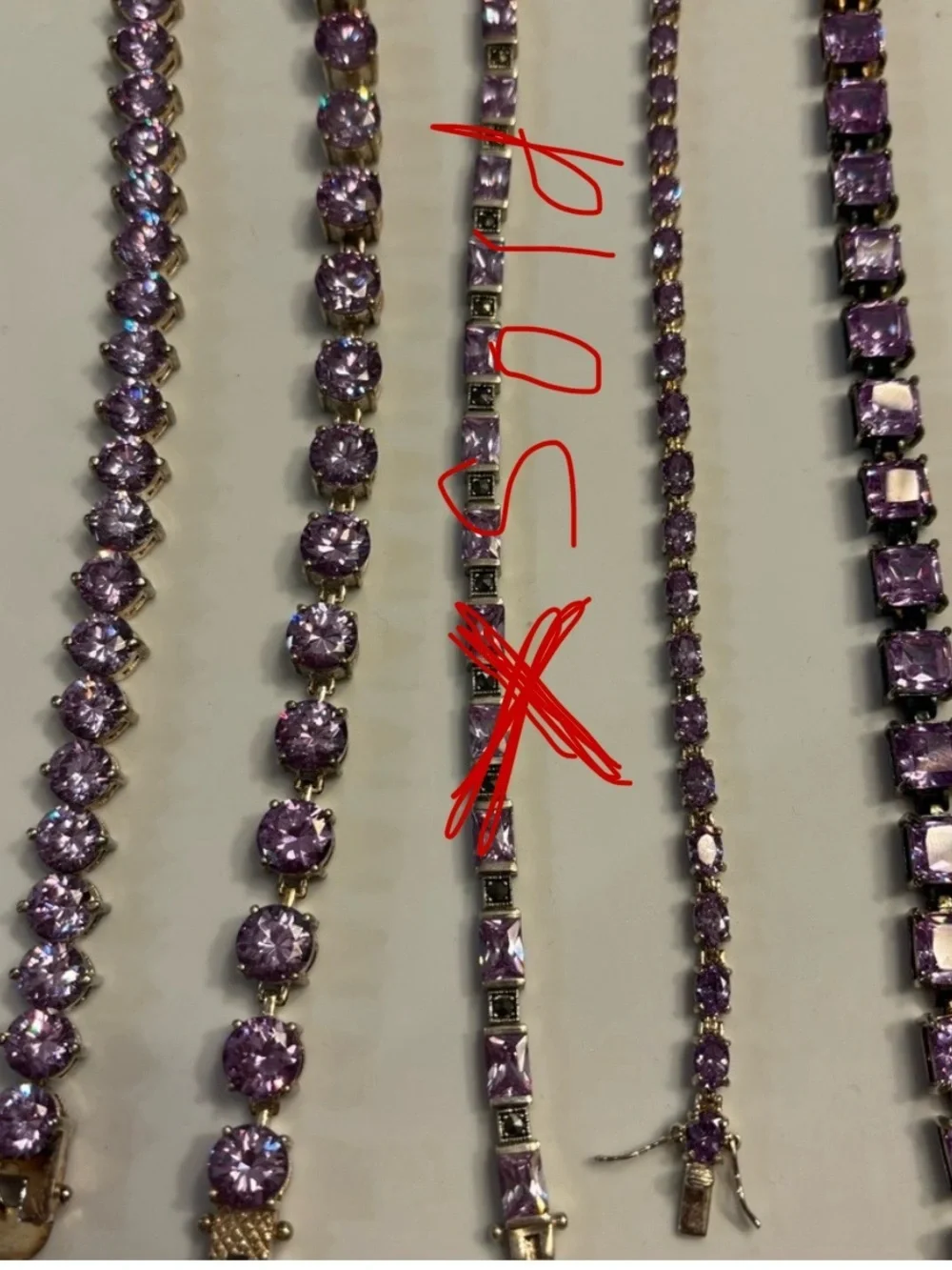 Sterling Silver .925 Lavender Amethyst CZ Tennis Bracelet – 7